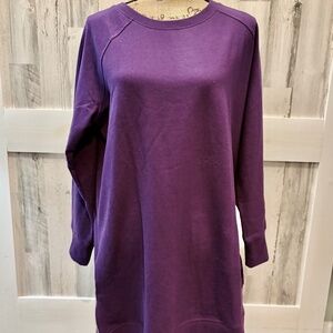 WOMAN WITHIN MEDIUM 14/16 CREW-NECK SWEATSHIRT - PURPLE